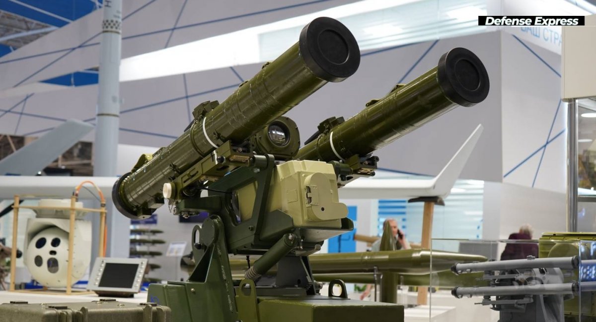 Amulet, a remote weapon station armed with 2x 130/152mm ATGM launchers at the 2021 Arms & Security Expo held in Kyiv, Defense Express
