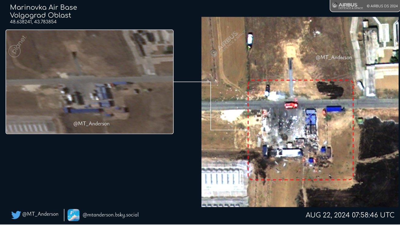 Satellite Images Show Aftermath of Strike on russian Marinovka Airbase, Defense Express