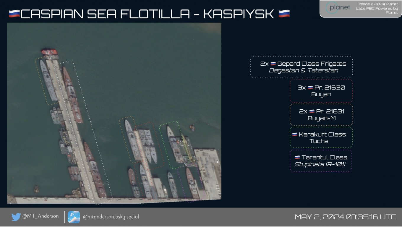 Missile ships of the russian Federation in the port of Kaspiysk, incl. one of Project 22800 Karakurt corvettes, transferred from the Black Sea / Defense Express / Newly-Built russian Amur Corvette Joins Caspian Flotilla After Fleeing the Black Sea