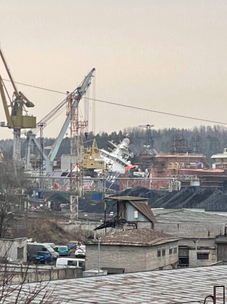 The Purga patrol icebreaker Defense Express Ukrainian Forces Hit russian Project 23550 Purga Icebreaker at the Vyborg Shipyard