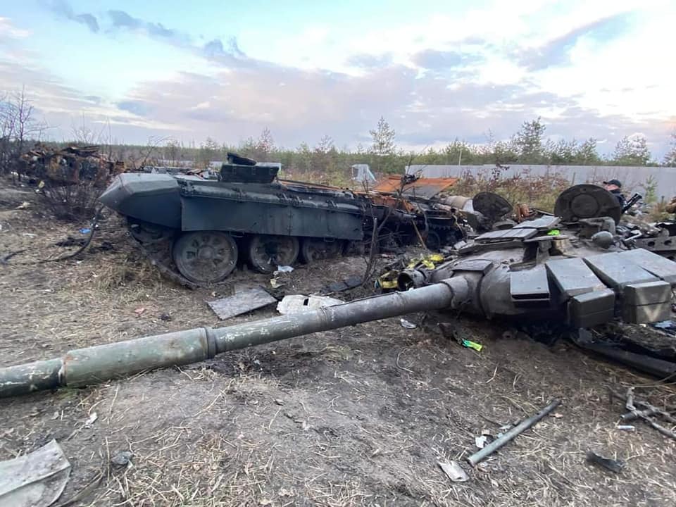 Russian tank T-72B3, that was destoyed by Ukrainian troops
