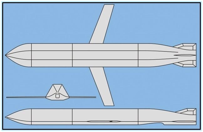 The first schematic image of the older version of Kh-50 missile dating back to 2017