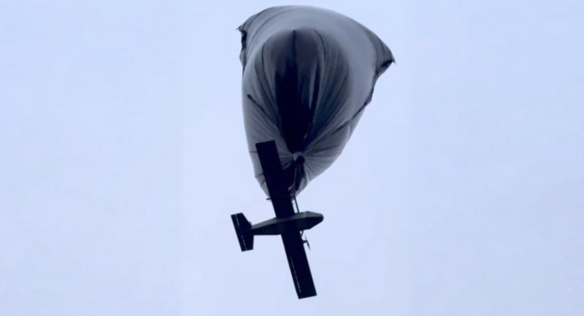 Using balloons for increasing strike UAV flight range in Armed Forces Photo credit: Air Force unit Svidky Spasa