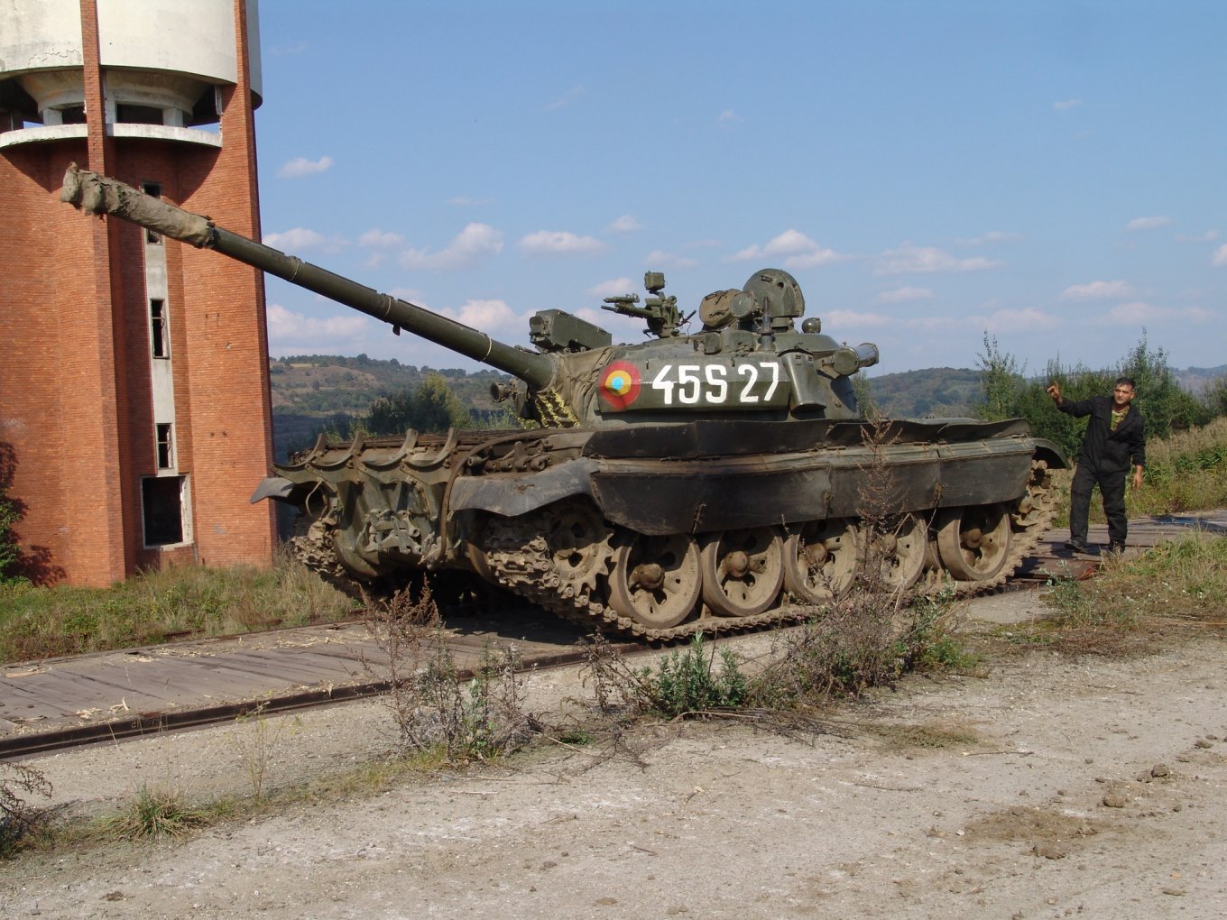 Decommissioned Romanian T-55 in storage