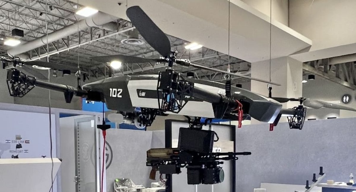 Drone with Fire Storm 250 machine gun during AUSA 2025