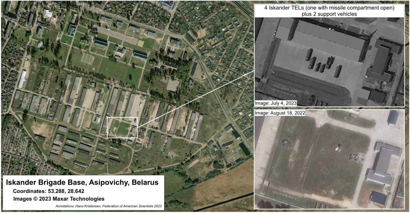 Iskander missile systems in belarus Maxar Technologies, Federation of American Scientists