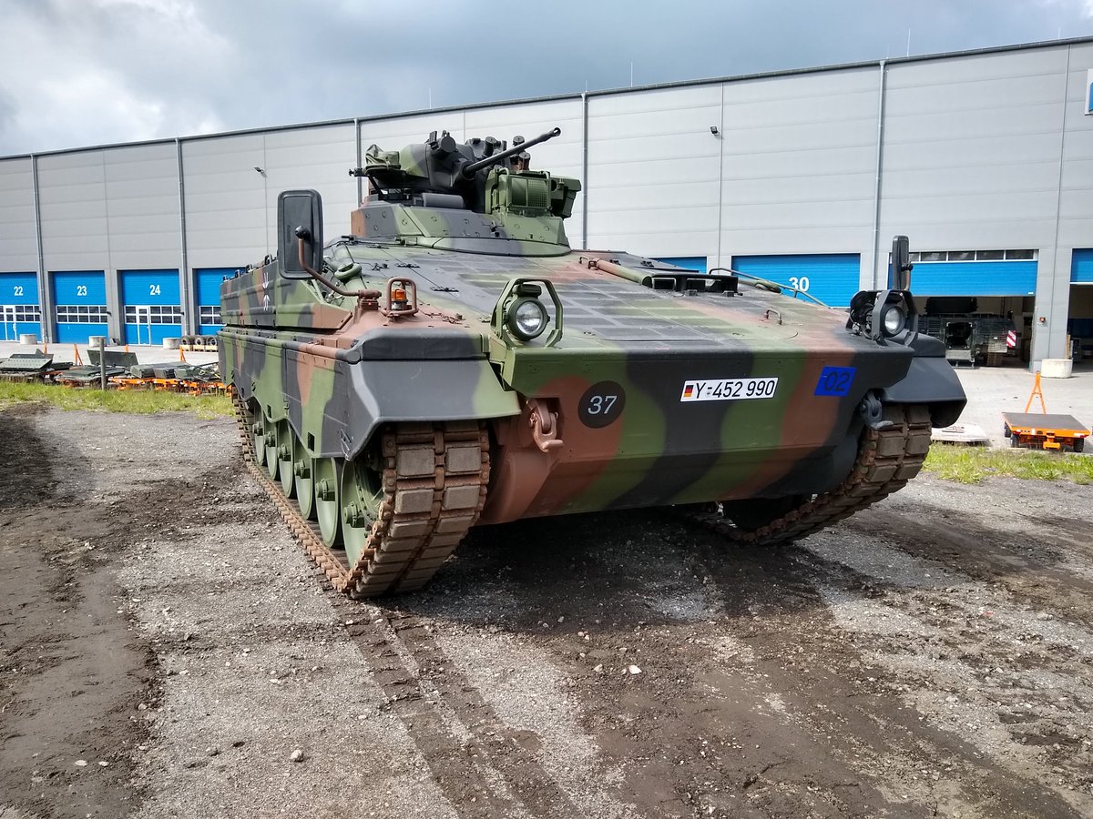 One of the first refurbished and modernized Marder 1A3 vehicles at Rheinmetall
