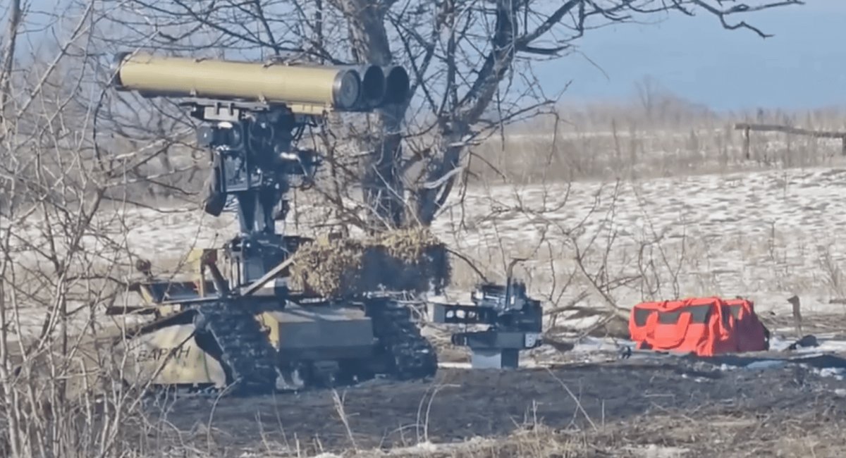 The Varan UGV with a Kornet anti-tank missile system / Defense Express / Improvised Mount For N.Korean Rocket Launcher: russians Put Type 75 MLRS on a Varan Robo-Platform