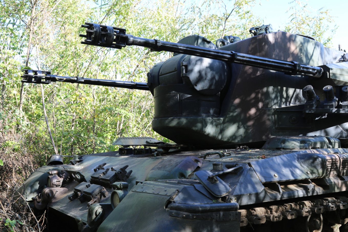 One of the German-donated Flakpanzer Gepard anti-aircraft self-propelled guns in Ukraine