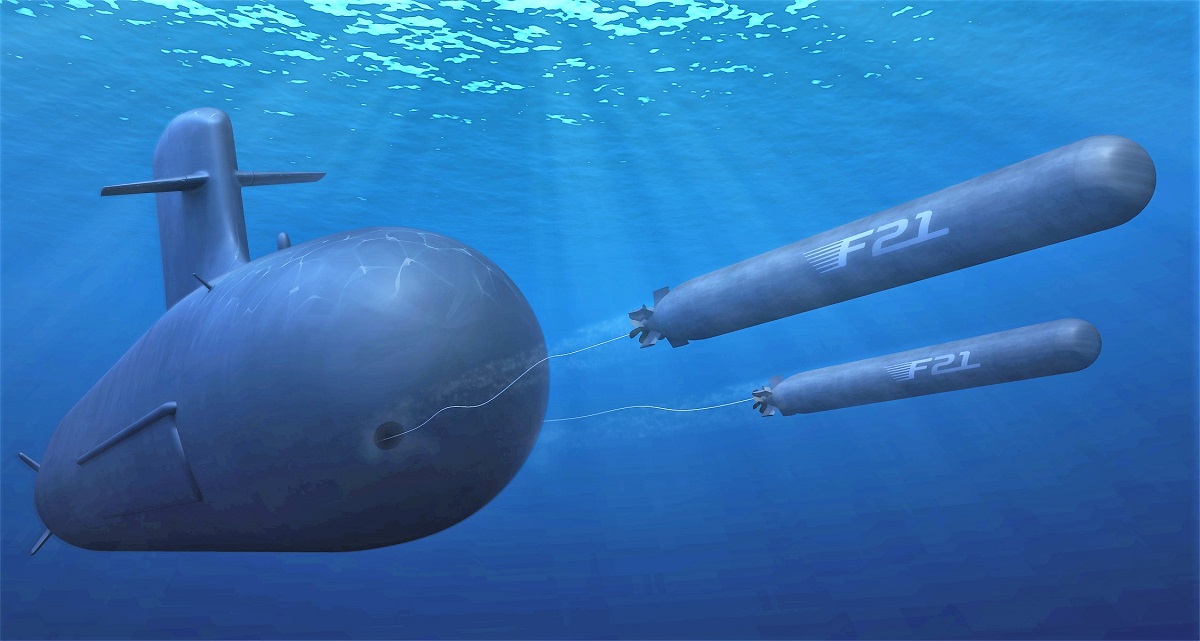 F21 torpedo launch from Scorpene-class submarine