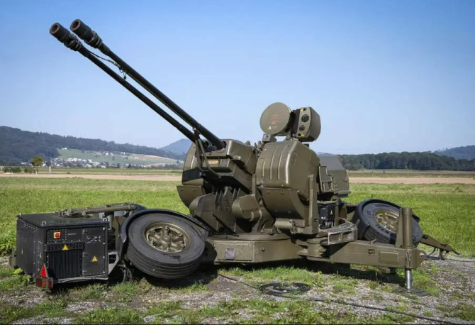 Modernized Oerlikon GDF-003 anti-aircraft artillery system,