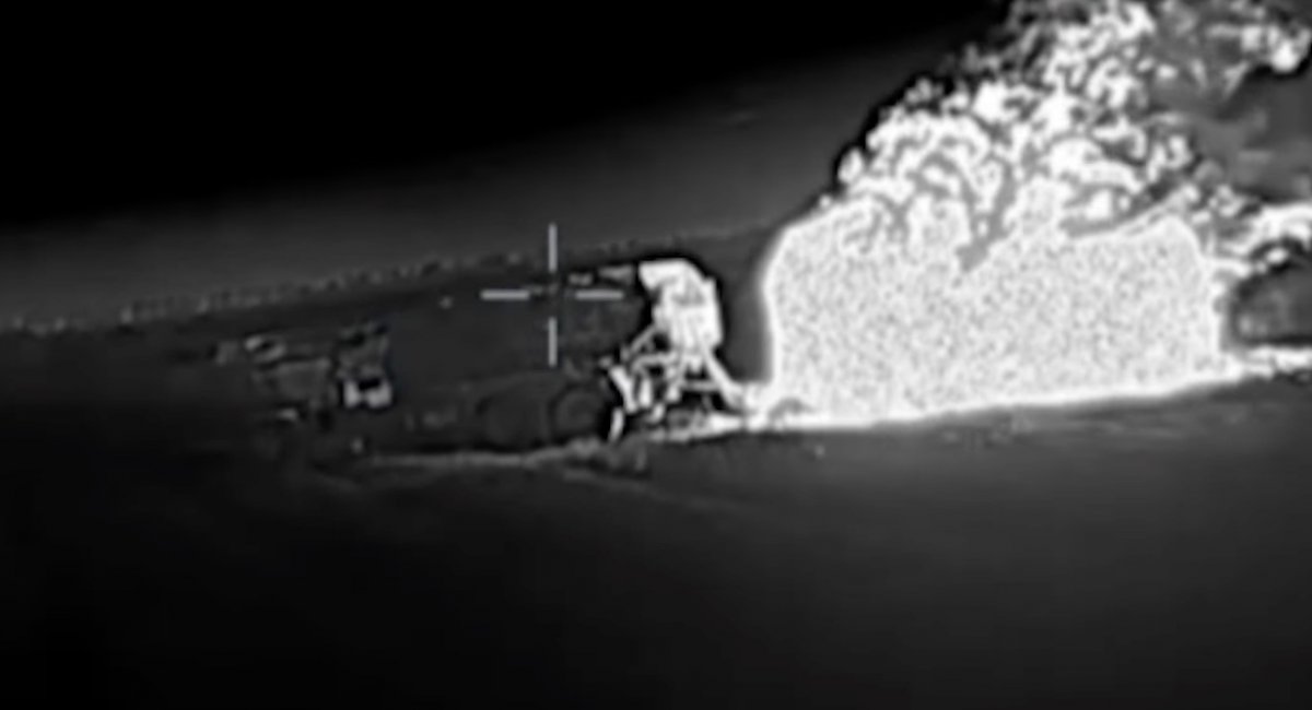 The Defense Intelligence of Ukraine conducted a precise nighttime strike that destroyed several high-value air defense assets Defense Express Ukrainian Navy Strikes russian Forces on the Syvash Offshore Platform in the Black Sea (Video)