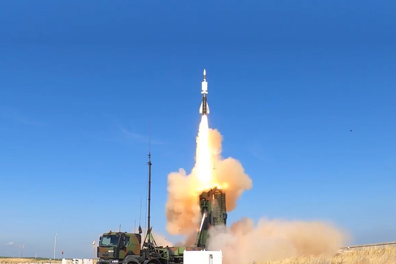 Aster30 missile launched from a SAMP/T