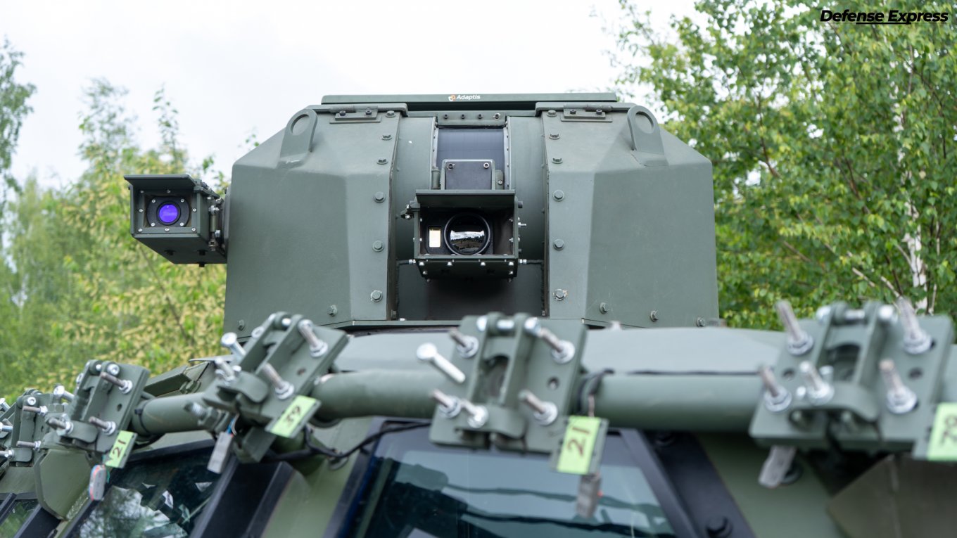 Anti-drone net launchers from the active protection system installed on the ArmSpecTechnology BRDM-2M / Open source photo