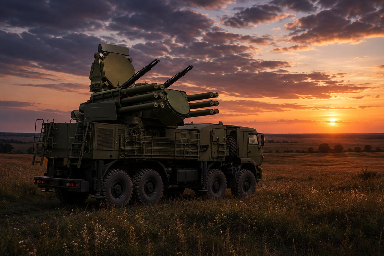 russian Forces Receive More Pantsir Air Defense Systems, Hypersonic Missiles to Try Shoot Down Ukrainian UAVs, Illustration showing the Pantsir-S1M surface-to-air missile and anti-aircraft artillery system