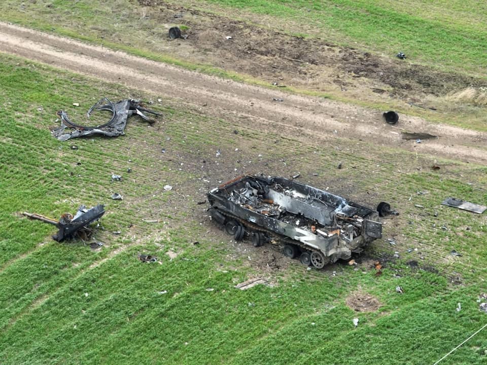The russian BMD-4 Combat Vehicle of the Airborne, that was destroyed by Ukrainian troops