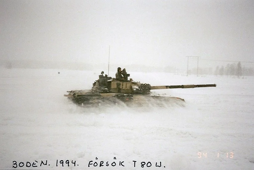 russian T-80U during tests in Sweden, 1993–1994