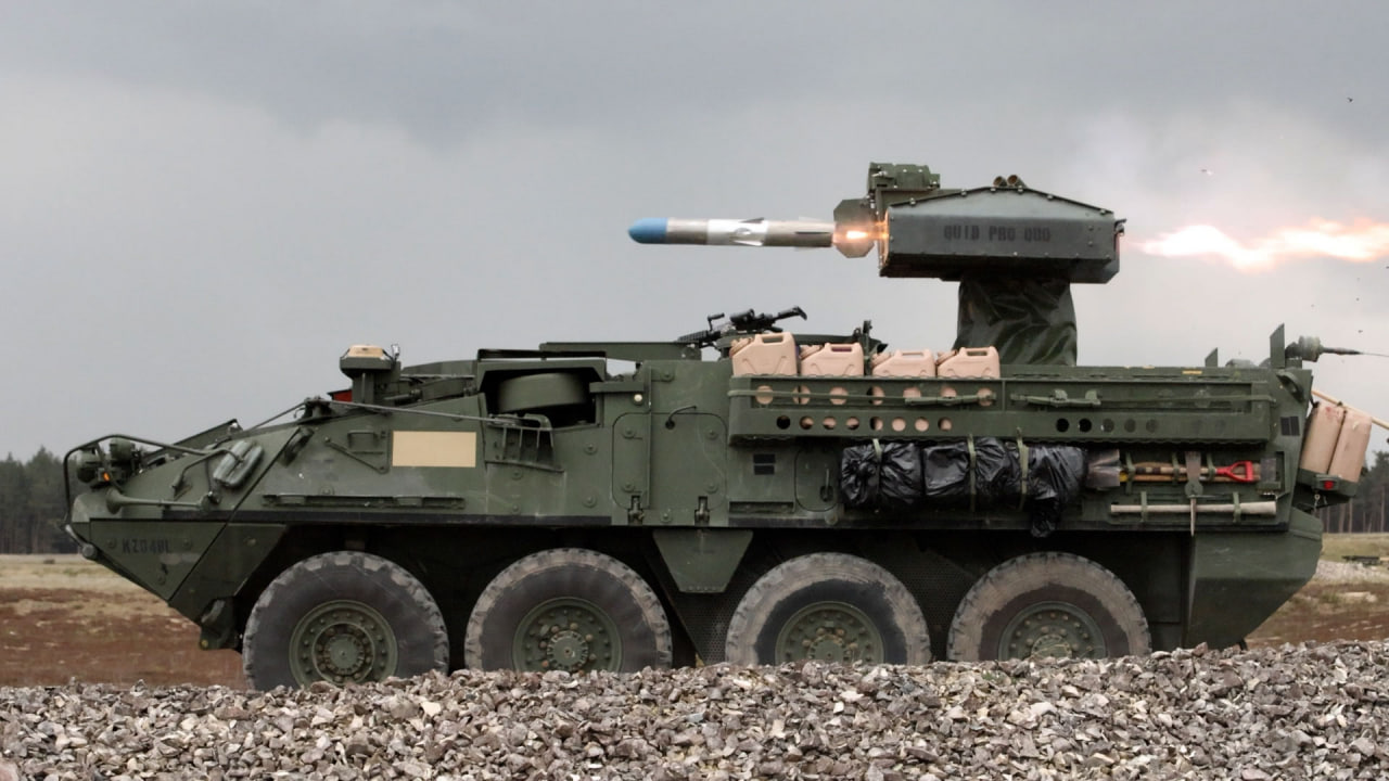 56-year-old TOW ATGM Not Only Managed to Fight in Ukraine, But Is Still Being Produced by Order of U.S. Army, Launching a missile from a TOW ATGM mounted on a Stryker armored personnel carrier