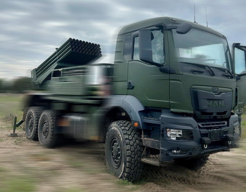 Illustrative photo: a modernized Ukrainian BM-21 Grad on a MAN 6x6 chassis / Defense Express / Polish Langusta Upgrade Shows How to Increase Range of BM-21 Grad MLRS to 70 km and Why It Matters