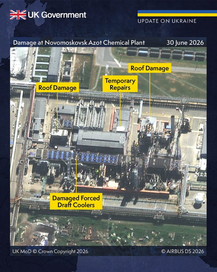 Defense Express UK Defence Intelligence: Ukraine Strikes russian Novomoskovsk Azot Chemical Plant Twice, Satellite Images Reveal Damage