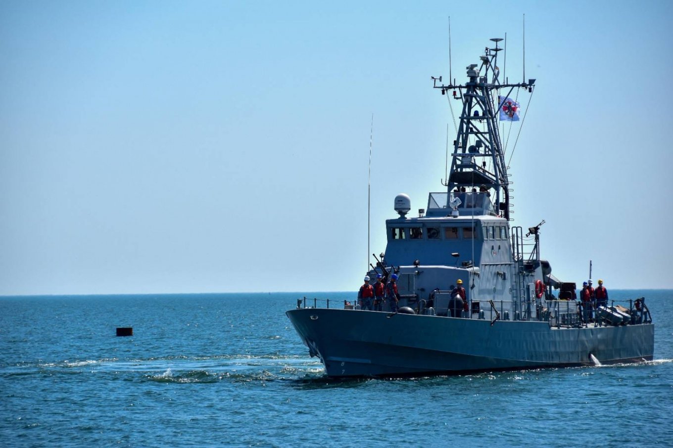 Island-class patrol boat in service with the Ukrainian Navy during the shooting training in July 2023 / Photo credit: Ukrainian Navy