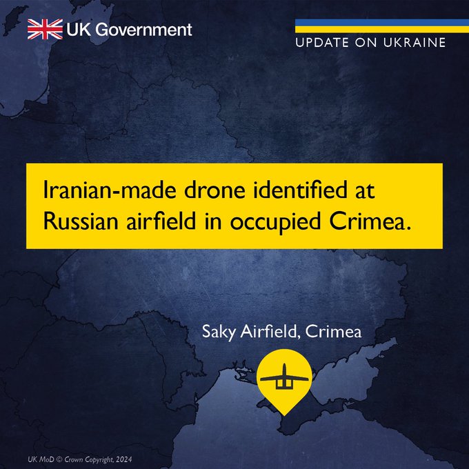 Defense Express The UK Defense Intelligence: Iranian Mohajer-6 Drone Tracks Black Sea