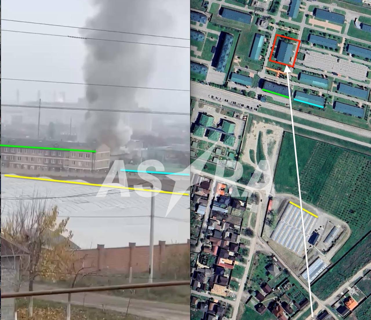 Grozny, Chechnya Defense Express Deep Strike in Grozny: Drone Attack Damages russia's National Guard Akhmat-North Military Facility