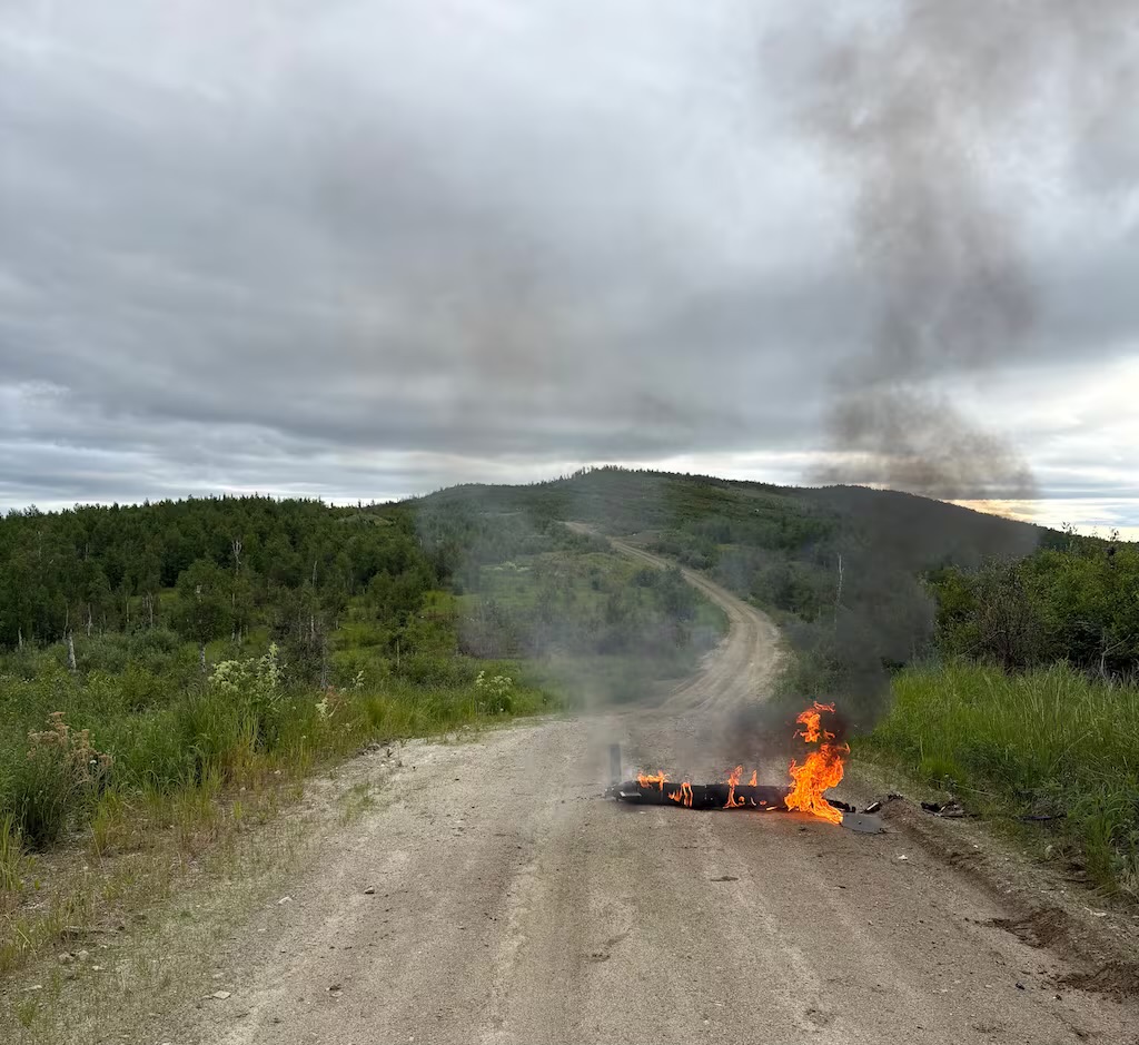 Dragoon Sender UAV burning on the ground after missing its target due to electronic warfare