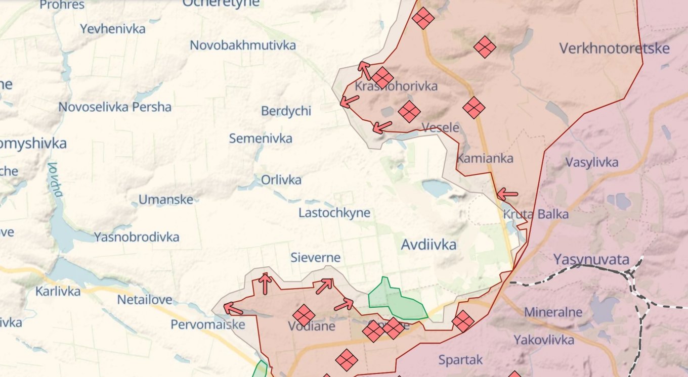 Current situation in Avdiivka, DeepStateMap, Defense Express