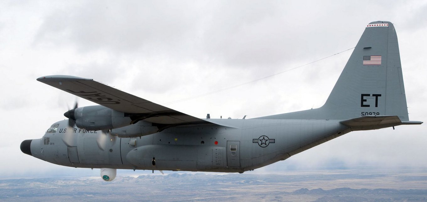 C-130 equipped with laser weapon