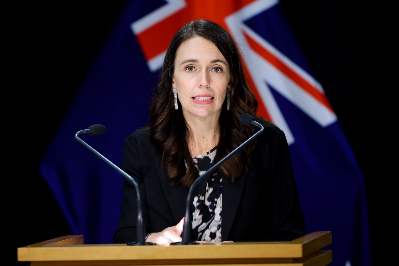 New Zealand Prime Minister Jacinda Ardern speaks during a post cabinet press conference at Parliament on May 23 , Defense Express