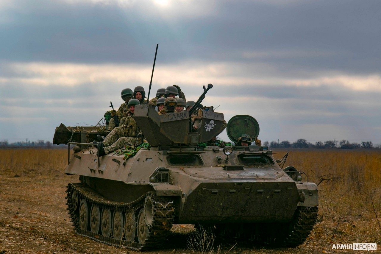 Soldiers of the armed forces of Ukraine use a combat vehicle based on the rare MT-LB-AT chassis with a turret designed for a DShK machine gun. Photo published November 21, 2022