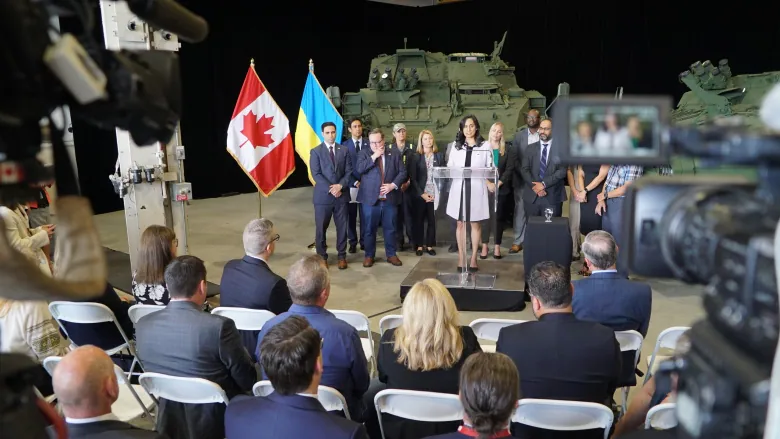 Defence Minister Anita Anand announced Thursday that Canada will send 39 armoured combat support vehicles, which are manufactured at the London, Ont., General Dynamics Land Systems plant, to Ukrainian forces, Defense Express