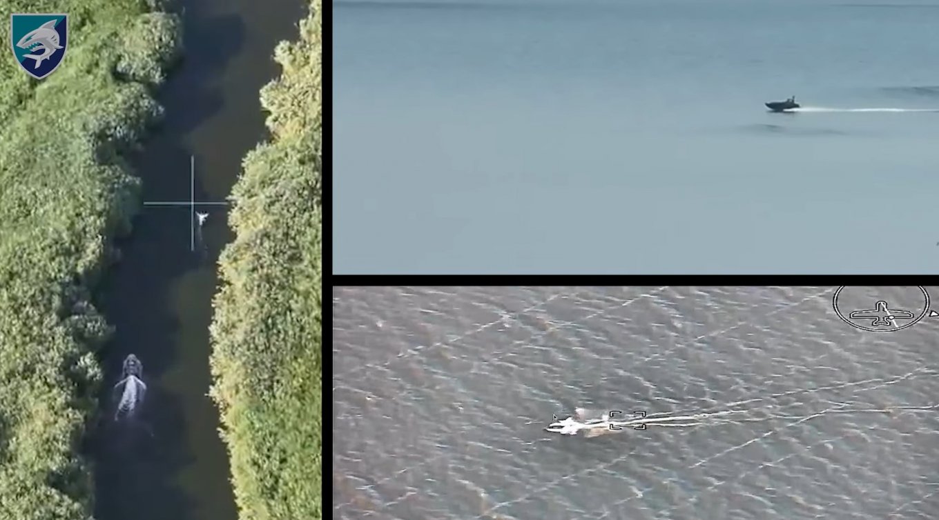 Barracuda sea drone conducting combat operations on the Dnipro River
