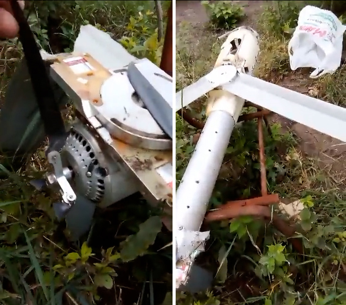 Motor and tail of the unknown UAV