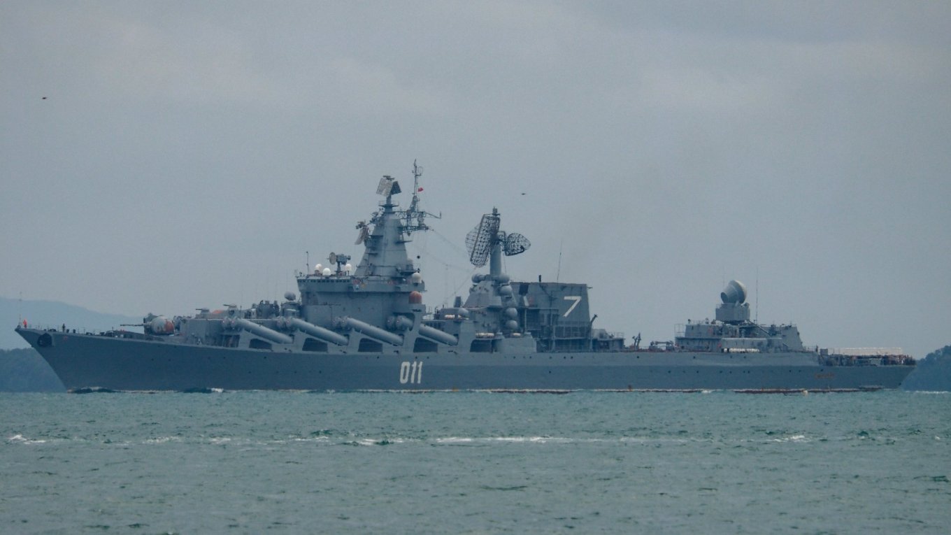 The Slava class (Project 1164 Atlant) Varyag guided missile cruiser Defense Express Russian Pacific Fleet’s Ships Left Mediterranean, Varyag Cruiser and Admiral Tributs Destroyer on the Way “Home”