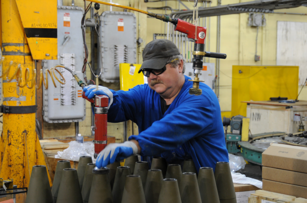 155mm shell production at Iowa Army Ammunition Plant (IAAAP) / Photo credit: U.S. Department of War