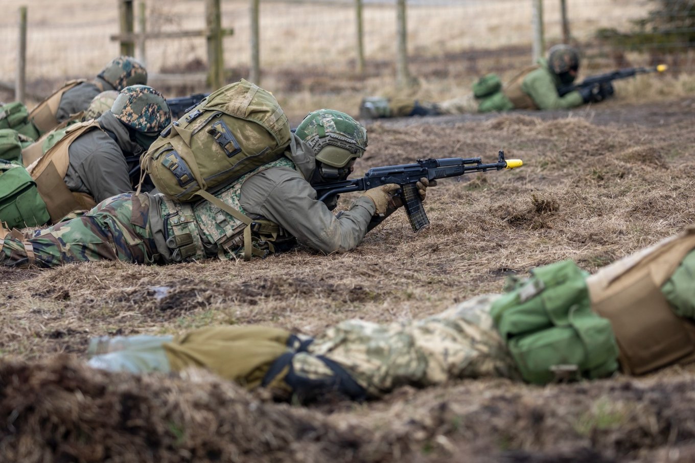 AR-M9F in the hands of a Ukrainian soldier during his training in Great Britain