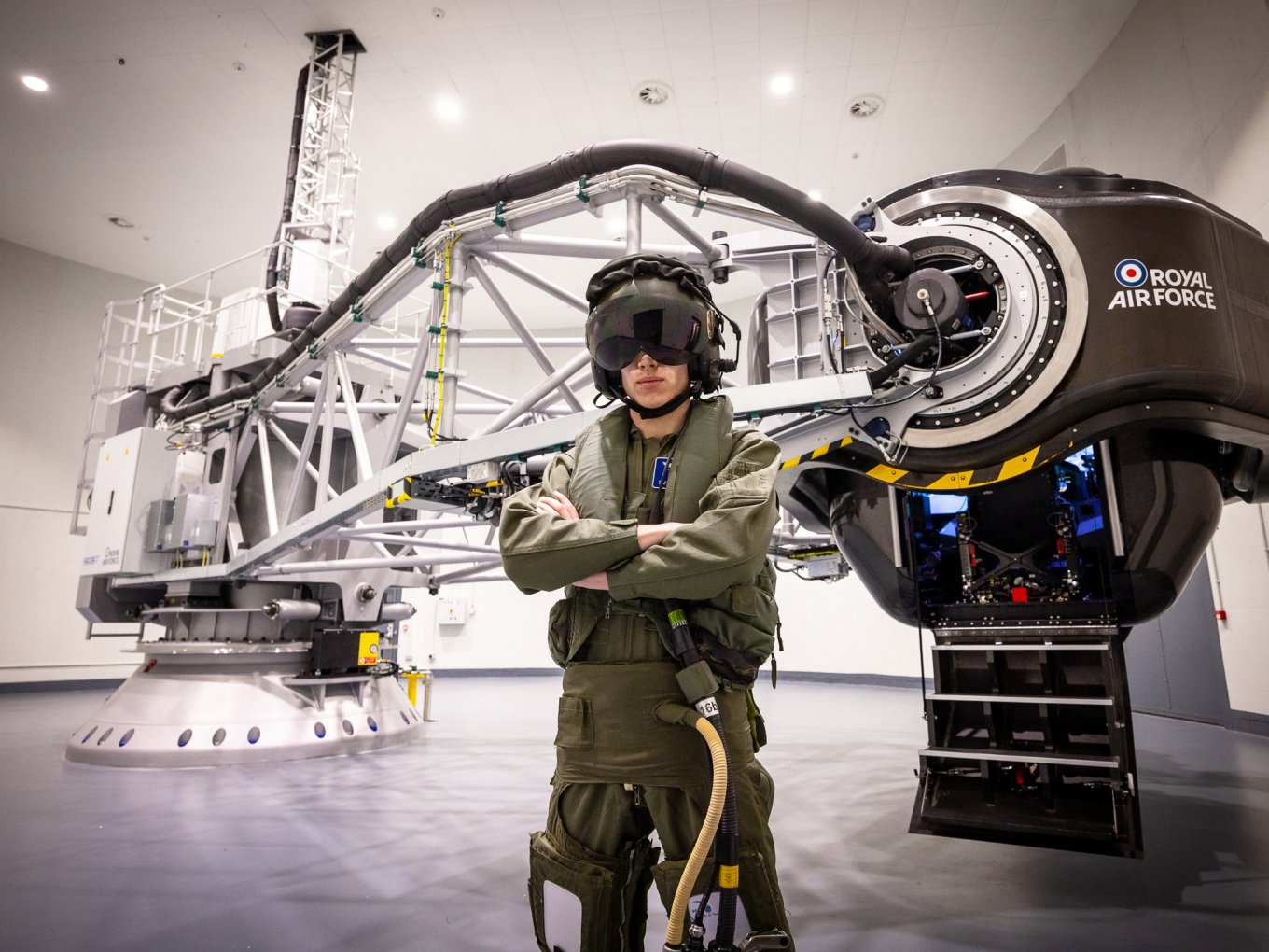 A Ukrainian pilot sent to training in the UK next to a fighter jet simulator / Defense Express / Is that True That a Training a Fighter Pilot is Worth in Gold: British RAF Has the Answer