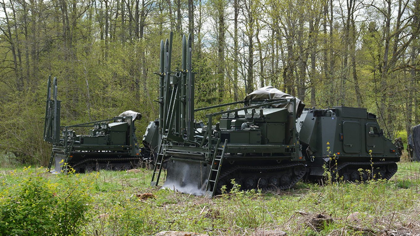 Swedish Eldenhet 98 (IRIS-T SLS) missile air defense system launchers