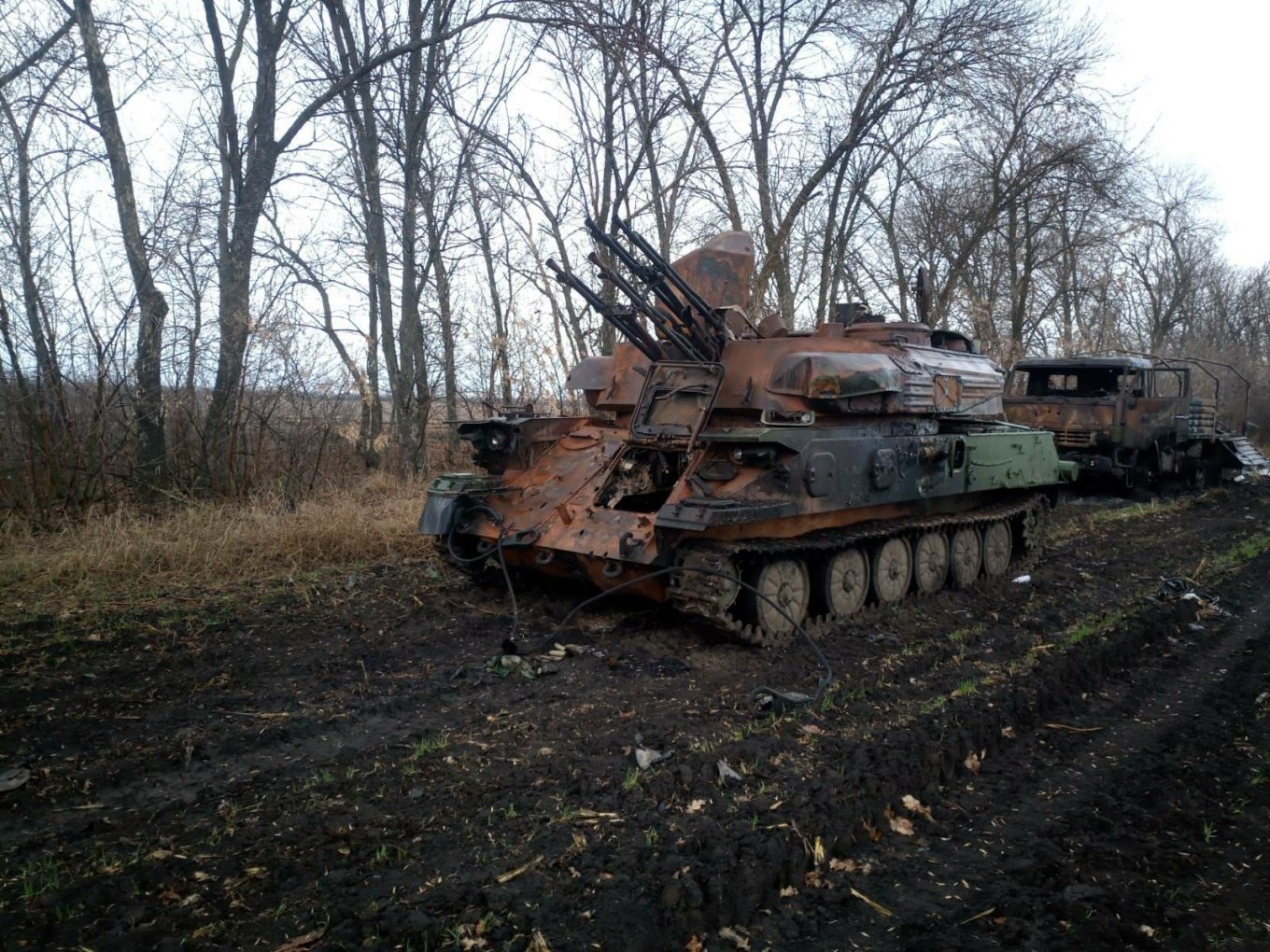 Photo Destroyed Russian Shilka self-propelled gun vehicle, Defense Express