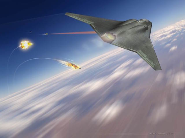 Visualization of 6th-gen fighter with SHiELD laser system
