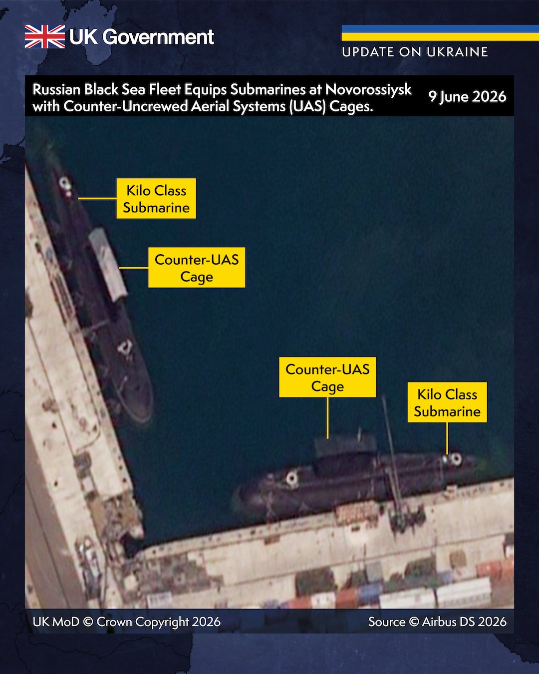 New Satellite Imagery Shows How russia Is Protecting Its Kalibr-Carrying Submarines in Novorossiysk