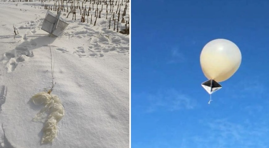 A reconnaissance balloon with a corner reflector. Such deveices were used by russian forces in Ukraine, probably to distract Ukrainian air defenses from real threats