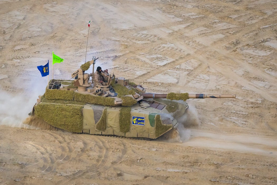 Karrar tank on maneuvers