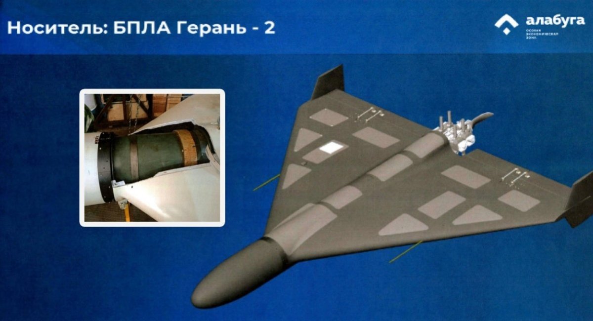 One of the presentation slides from the Alabuga data leak showing a Shahed-136 suicide drone / Defense Express