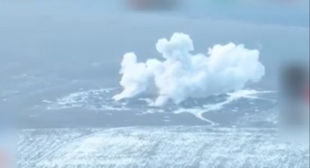 Precision attack eliminates enemy drone launch position / screenshot from video 