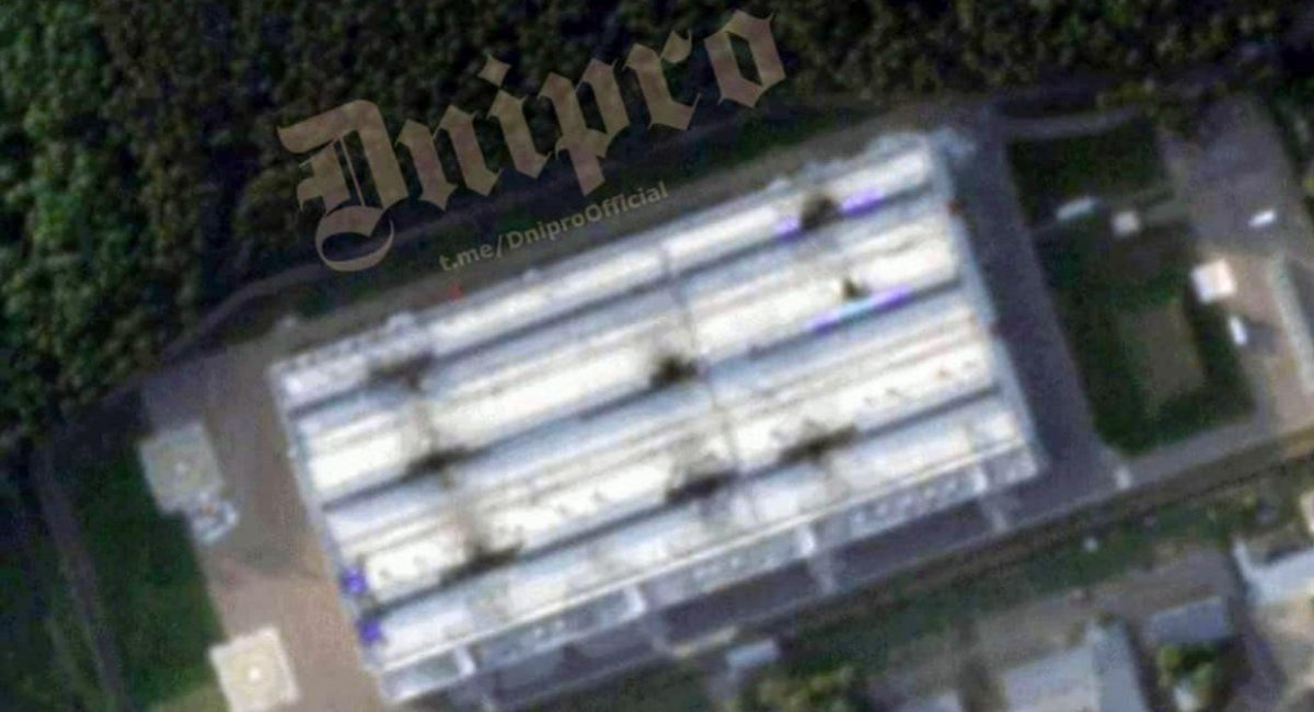 JSC Kronshtadt after the Ukrainian drone strike / Satellite image credit: Dnipro OSINT