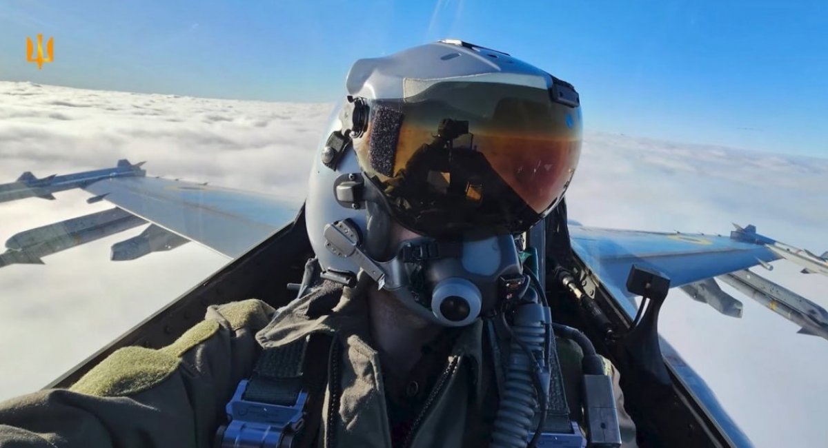 Pilot in the cockpit of a Ukrainian Air Force F-16AM / Photo credit: Screenshot from Ukrainian Air Force video