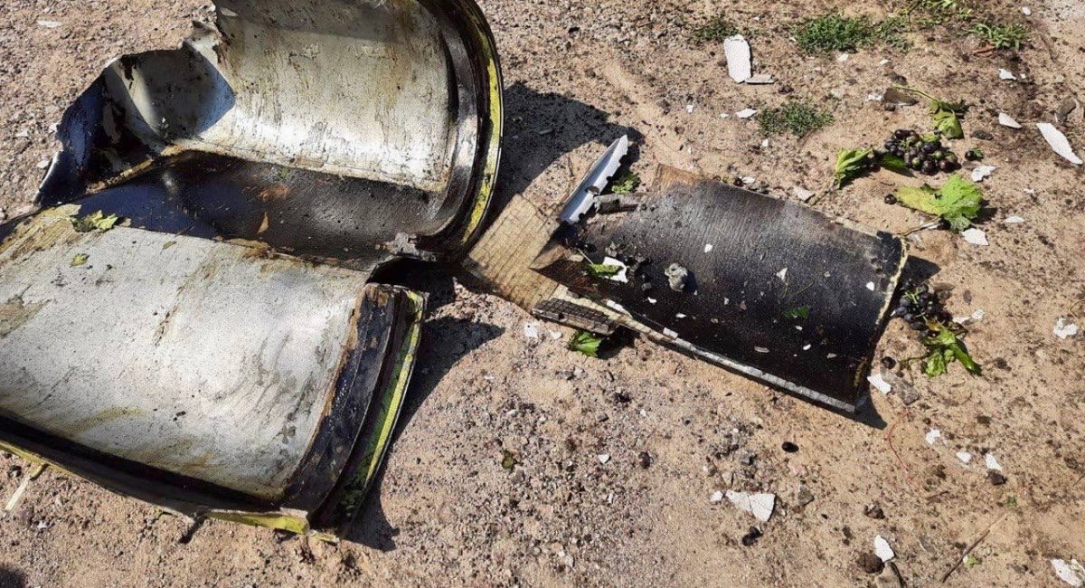 Fragments of Kalibr cruise missiles that were shot down over Dnipropetrovsk region today